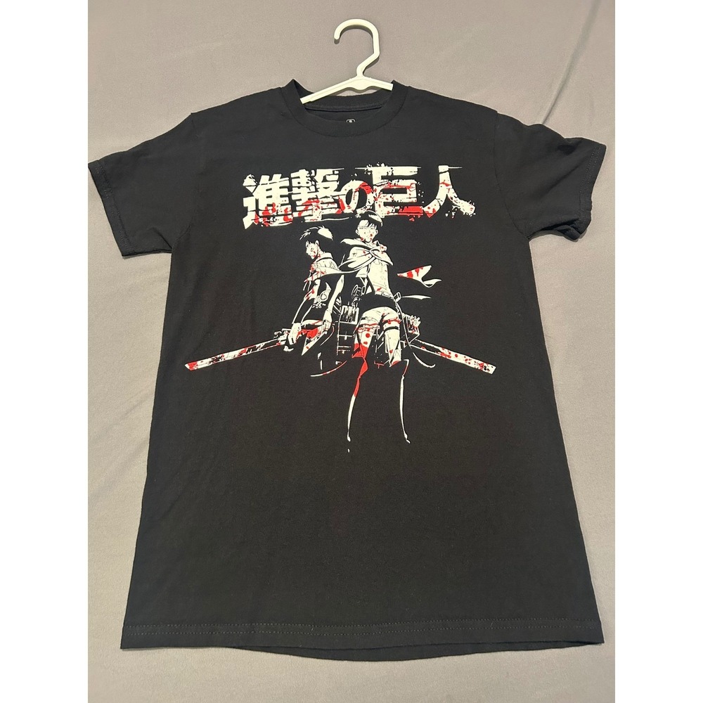 Attack on Titan Black Graphic T-Shirt Mens Small
